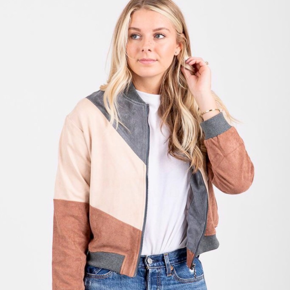 Piper & Scoot chevron bomber jacket